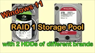 Create a RAID 1 two-way mirror storage pool under Windows 11