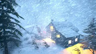 SNOW STORM in a Mountain Village for sleeping 10 hours
