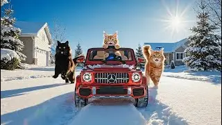 Cat Family's Snowy Day Takes an Unexpected Turn