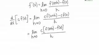 Derivation of the constant multiple rule for derivatives
