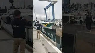 Imoca sailing Violette Dorange mise in wather