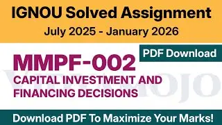 IGNOU MMPF 002 Solved Assignment 2025-26 PDF Download | IGNOU MBA