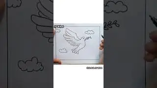 Dove bird Drawing | Dove bird Drawing easy | how to draw peace day Drawing | Bird Drawing easy