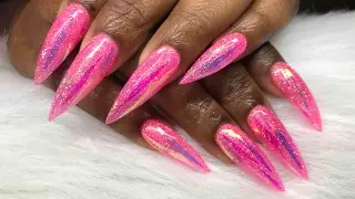 Watch Me Work: Neon Pink Iridescent Glitter w/ 