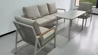 Sleek aluminum sofa set