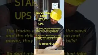Trades make great start-ups! #coach #business #motivation