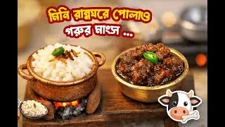 মিনি রান্নাঘরে পোলাও আর গরুর মাংস 😋| Mini Cooking Bangla | খুটি মুচি | #MiniCookingBangla #TinyFood
