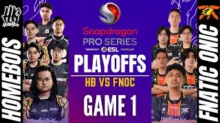 HB VS FNOC | HOMEBOIS vs FNATIC ONIC GAME 1 | Snapdragon Mobile Challenge Finals Playoffs | Season 5
