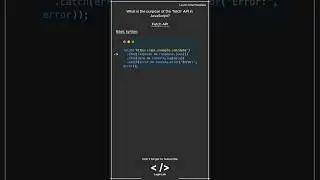 JavaScript Interview Question: Fetch API #javascript #javascriptinterview #js #webdevelopment
