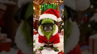 Xmas- GRINCH Beanie -Edition 35 ❤️🧡💛💚🩵💙💜#dog #puppy #shorts