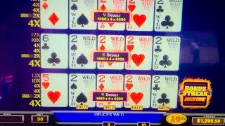 4 Deuces Dealt on Video Poker