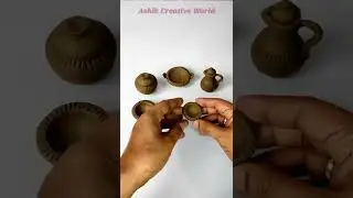 Amazing handmade miniature kitchen set with clay|Primitive kitchen set|Miniature kitchen set #shorts