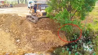 Well Done! Smooth Operation Expert Driver Komatsu D58E Dozer Fast Procress Moving Soil Landfill Up