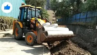 duct pipe shifting. #jcb #jcb video #road work Mumbai #road ka kaam