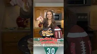 DEVILED EGG FOOTBALLS 🏈 Super Bowl appetizer! #deviledeggs #superbowlfood #superbowlparty