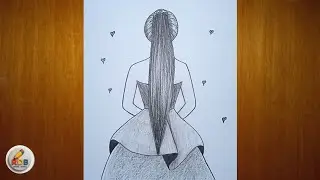 Draw a BEAUTIFUL girl with a dress from the backside-|- 