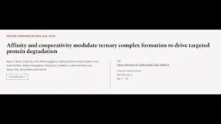 Affinity and cooperativity modulate ternary complex formation to drive targeted prote... | RTCL.TV