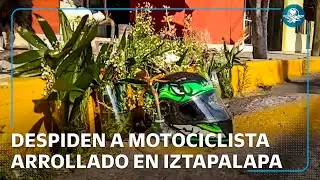 Dan último adiós a Roberto Hernández, motociclista arrollado en Iztapalapa