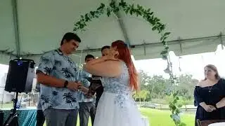 Couple Exchanges Vows at Beautiful Lakeside Home in Haines City (Rainy Day)