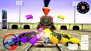 Train Derby Demolition - Car Destruction Simulator 2021  - Android gameplay #2