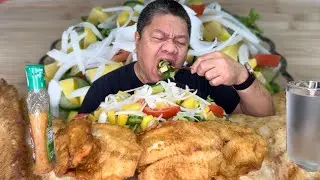 Vlog#:247 FRIED FISH FILLET + VEGETABLE SALAD + ITALIAN DRESSING | MUKBANG