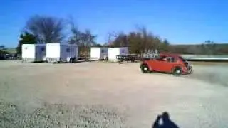 '72 bug playing in parking lot at work