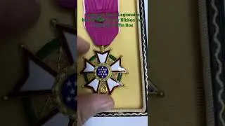 Legion of Merit Legionaire Medal Oak Cluster Ribbon Bar Lapel Pin Coffin Box