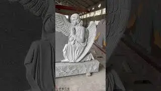 Custom Carved Angel Granite Monument Sculpture Tombstone