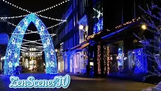 ✨ Magical Winter Street Lights in Blue 💙 | Holiday Night Walk