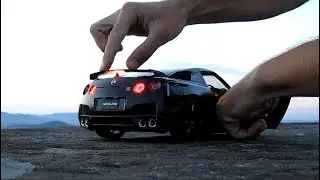 1:12 Diecast Nissan GT-R R35 Black AUTOArt - Scale Model Car Unboxing LED Lights Review