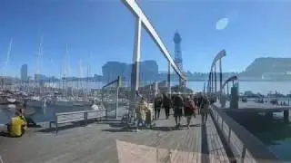 Barcelona Columbus Monument   Rambla de Mar Port Vell Oct 2019