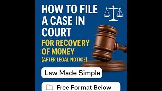 How to File a Money Recovery Suit | Plaint Format & Step-by-Step Legal Guide (Free Template)