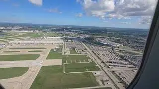 Taking off from o hare airport on united airlines in Chicago