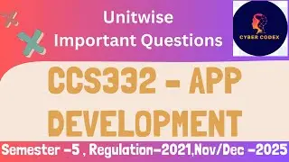 📱 CCS332 &ndash; App Development Important Questions | AU R-2021|Unit-wise Expected Questions|Nov/Dec 2025