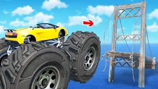 BIGGEST GTA 5 CARS Test On A BROKEN BRIDGE