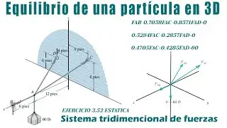 ✅La Caja de 60 lb se Sostiene Mediante los Cables AB AC y AD |Equilibrio de una Partícula|