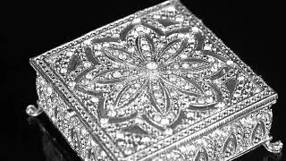 Silver plated crystal jewelry box, trinket box, gift or home decor, raised jewelry box