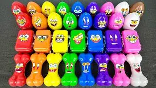 SpongeBob SquarePants 🏳️&zwj;🌈 Hidden Slime Opening Clay in Mini Suitcase with Colorful Eggs ASMR