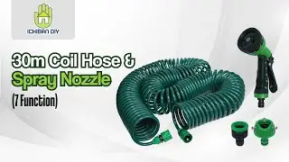 30m Coil Hose With Spray Nozzle (7 Function)