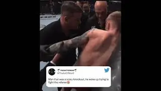 UFC 286 Sam Patterson bad KO tries fighting referee Goddard vs Yanal Ashmoz #ufc286 #shorts
