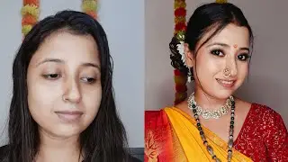 Maharashtrian makeup look | Marathi makeup transition | marathi bindi hack | Ganpati festival