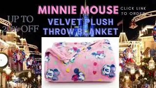 Disney Minnie Mouse Blanket Soft Velvet Plush Pink Throw 72in Big One 5ft x 6ft Oversized