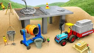 TOP Most Creative DIY Making Concrete Bridge Assembled from Concrete Pieces | HP Mini DIY Tractor