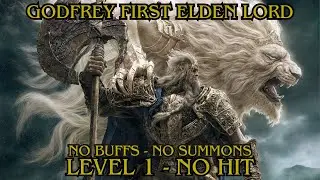 Level 1 (No Hit) vs Godfrey First Elden Lord - Elden Ring