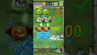 PvZ 2 - Four Cell Attack - Ice Shroom & Other Plants Vs 20 Chicken & 20 Turkey Zombies #shorts
