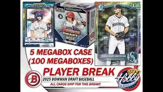 2025 BOWMAN DRAFT MEGABOX 5 Case (100 Box) PLAYER Break #1 eBay Live 02/02/26