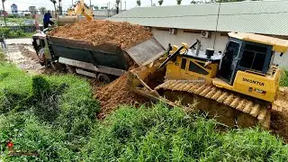 Most Skills Recovery Truck 25t fail Back Use Talented Dozer Shantui & Excavator Help Successful​