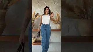 Cargo Jeans Outfit 2025 | White Tank Top Streetwear Look | Viral Fashion Trends #fashion #model