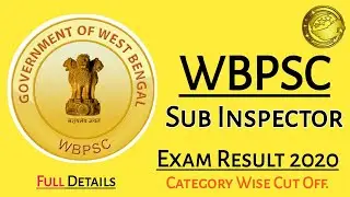 WBPSC Result 2020 &ndash; Sub Inspector Exam Result Released l WB Food SI Result 2020 l Cut Off l
