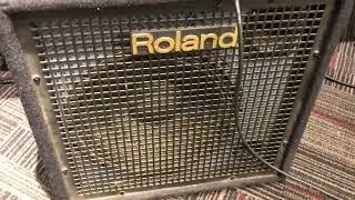 The WalkaBout Drum played through a Roland KC-300 keyboard amp